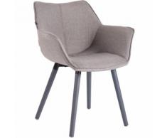 Sedia Soggiorno Zack V2 In Stoffa Grigio Grigio