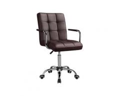 Sedia da Scrivania Cameretta a Rotelle Girevole da Ufficio Imbottita Ergonomica in Ecopelle e