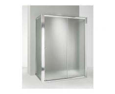 Box doccia 3 lati con 2 ante fisse e porta scorrevole 95x160x95 cm opaco