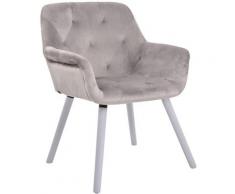 Sedia design Cassidy in velluto Grigio Bianco
