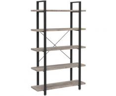 Songmics - VASAGLE Libreria in Stile Industriale, Scaffale Portaoggetti Stabile a 5 Livelli,
