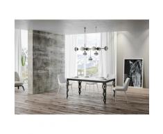 Itamoby S.r.l. - Tavolo Karamay Evolution piano Bianco Lucido 90x160 allungato 264 telaio Antracite