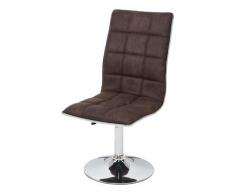 Mendler - Set 2x sedie HWC-C41 design moderno tessuto sala pranzo marrone scuro vintage