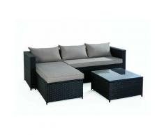 Salottino arredo giardino tavolino con divano e poltrone set adele marrone