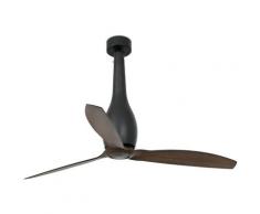 ETERFAN Ventilatori da soffitto nero/legna con motore DC senza luce