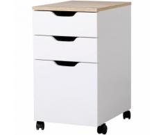 Cassettiera Portadocumenti Da Ufficio In Legno Bianco 33x45x60 Cm Benzoni