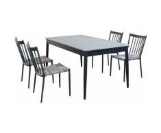 Set Tavolo Da Giardino Allungabile In Alluminio E Polywood 160/240 X 90 Compreso Di 4 Sedie Colore