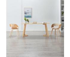 Sedia da Pranzo Crema in Legno Piegato e Similpelle