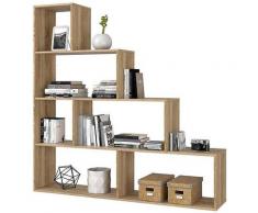 Libreria Scaffale A Scala Simms Legno Mdf 4 Ripiani Rovere Chiaro Casa Ufficio