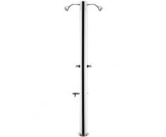 Doccia Da Giardino Doppia 2 Rubinetti E Lavapiedi Docce Mul-2r Inox Anodizzato - ATI
