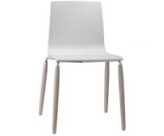 Gbshop - SEDIA NATURAL ALICE gambe acciaio + legno confezione da 2 pezzi Lino/ gambe frassino