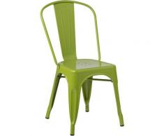 SKLUM Pack 2 Sedie LIX Verde Flora Sala da Pranzo Cucina Bar Stile Industrial