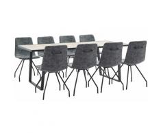 Set Sala da Pranzo 9 pz in Similpelle Nero