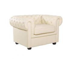 Poltrona vintage in pelle beige CHESTERFIELD