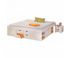 Letto till +vani contenitore+comodino 166x209x47,5h pino massello verniciato - Inter Link