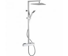 Set doccia con colonna doccia quadra e rubinetto termostatico a corpo freddo - serie qubika thermo