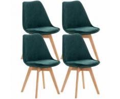 Set 4 Sedie Pranzo Linares Verde Velluto