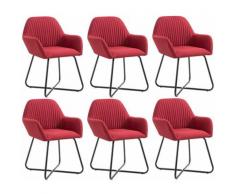 YOUTHUP Sedie da Pranzo 6 pz Rosso Vino in Tessuto - Rosso