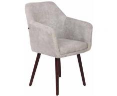 Sedia pranzo UTRECHT in similpelle vintage Grigio Noce