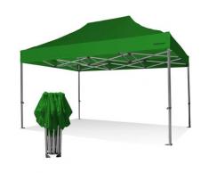 Ray Bot - Gazebo pieghevole 3x4,5 verde Exa 55mm alluminio senza laterali PVC 350g