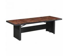 Tavolo da Giardino 240x90x74 cm in Polyrattan e Massello Acacia