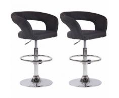 Set 2 sgabelli cucina Jaen Nero Tessuto