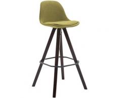 Sgabello Franklin in tessuto gambe quadrate Verde Cappuccino