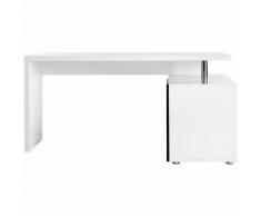 Scrivania design laccata bianca e nera cassettiera lato destro MAXI