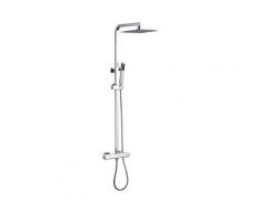 Colonna Doccia Termostatico 38ºC Regolabile Sistema con Testa Quadrata - Homelody