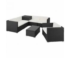 Salottino in rattan Pisa - arredo giardino, mobili da giardino, divani da esterno - nero