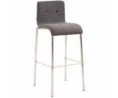 Sgabello da bar KADO Impilabile in tessuto gambe squadrate Grigio scuro Acciaio inox