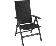 Poltrona in rattan pieghevole Melbourne - poltrona rattan - nero