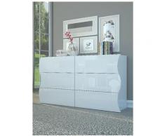 Cassettiera Onda - con Cassetti - da Camera, Soggiorno, Ingresso - Bianco in Legno, 155,1 x 40 x