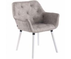 Sedia CASSIDY in similpelle vintage Grigio Bianco