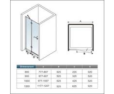 Porta Doccia Per Nicchia Battente Cristallo 8mm Temperato Trasparente Anticalcare Portasciugamani
