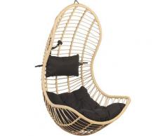 Poltrona sospesa in rattan beige PINETO