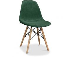 Privatefloor - Premium Sedia Deswick - Full Tessuto Verde scuro