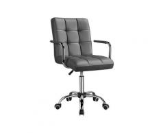 Sedia da Scrivania Cameretta a Rotelle Girevole da Ufficio Imbottita Ergonomica in Ecopelle e