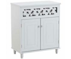 Comodino Bianco POPPY in Stile Shabby Chic Bianco