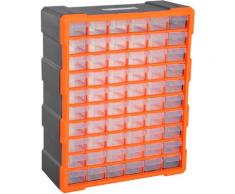 DURHAND Cassettiera Box per Accessori Minuteria Arancione 38x16x47.5cm