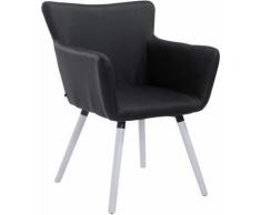 Sedia visitatore Antwerpen similpelle Nero Bianco