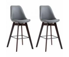 Set 2 sgabelli cucina Metz in similpelle Grigio Cappuccino