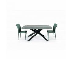 Tavolo in legno nobilitato finitura beton allungabile 160x90 cm - 260x90 cm (Gambe Incrociate)