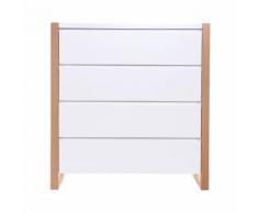 Comodino design 4 cassetti bianco ARMEL