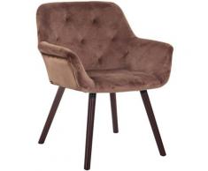 Sedia design Cassidy in velluto Marrone Noce (rovere)