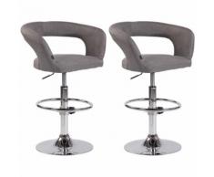 Set 2 sgabelli cucina Jaen Grigio Tessuto