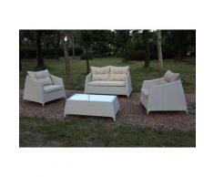 SET Salotto IBIZA SOFA 2 Posti Bianco Strutture in alluminio polyrattan