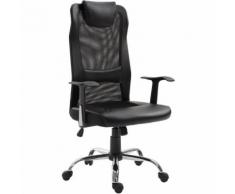 Vinsetto Sedia da Ufficio Ergonomica Girevole in Mesh e Ecopelle Altezza Regolabile, Nero