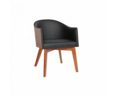 Miliboo - Poltrona design nero e noce NORDECO