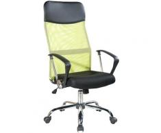 Mobili Rebecca - Rebecca Mobili Poltrona Sedia Ergonomica Nera Verde Ufficio 113/123x57,5x58,5